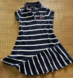 Tommy Hilfiger ストライプ 半袖ワンピース ピース刺繍