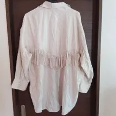 MOUSSY フリンジ付きシャツ アイボリー 　ウエスタン　オーバーサイズ