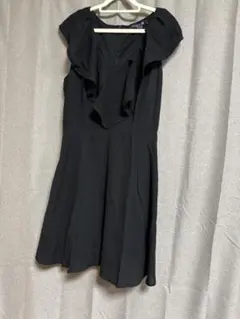 【美品】Forever 21 ブラック ノースリーブ襟ワッフルVネックワンピS