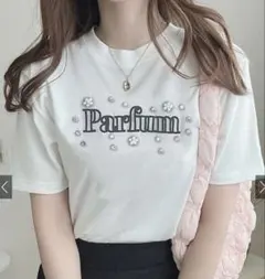 GRL ロゴ刺繍パールビジューTシャツ[mf002]