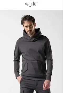 新品未使用 wjk overlap hoodie パーカー ダークグレー XLのサムネイル