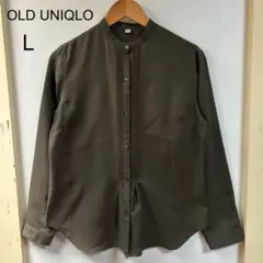 ユニクロ 00s オールドユニクロ ピンタックブラウス カーキ Ｌ
