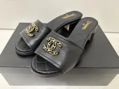 シャネル⭐️チェーンココマーク⭐️レザーミュール・サンダル⭐️1回着美品⭐️35Cのサムネイル