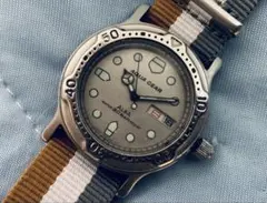 電池交換済み アルバ ダイバー AQUA GEAR シルバー文字盤