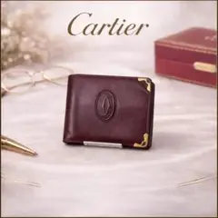 【ヴィンテージ】Cartier カルティエ マストライン 二つ折り財布