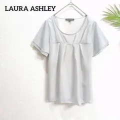 ローラアシュレイ ブラウス タック フレア　S アイスグレー 綺麗め　夏のサムネイル