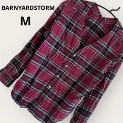 バンヤードストーム Vネック チェックシャツ M リヨセル配合 上質 美品