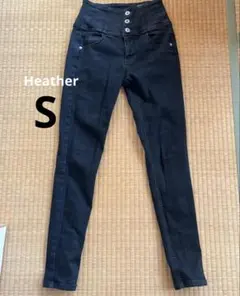 Heather ISKO スキニーパンツ ハイウエスト Sサイズ ブラック