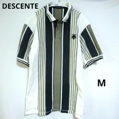 デサント DESCENTE ストライプ ポロシャツ　Mサイズ