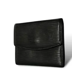 ルイヴィトン　コインケース　ポルトモネ　サーンプル　ロゴ型押し　エピ　ブラック