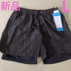 新品　未使用　水陸両用 ショートパンツ ブラック　黒　ラッシュガード　L