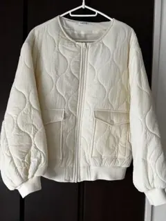 しまむらFLASH BLUEキルティングジャケット アイボリー L