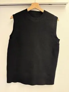 無印良品　軽くて型崩れしにくいニットベスト　男女兼用ＸＸＳ－ＸＳ　黒