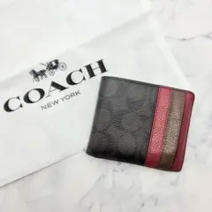 【COACH】コーチ　シグネチャー　二つ折り　財布　ウォレット　ブラウン