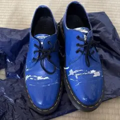 青 レースアップシューズ 擦り傷あり Dr.Martens