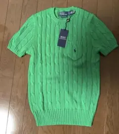 ピマコットンラルフローレン　ケーブル半袖ニット