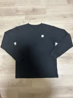 THE NORTH FACE ブラック 長袖Tシャツ ロゴ付き