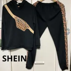 パーカー スウェットパンツセット 黒/ベージュ⭐︎13-14y