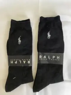 RALPH LAUREN ソックス ブラック 23-24cm 2足セット
