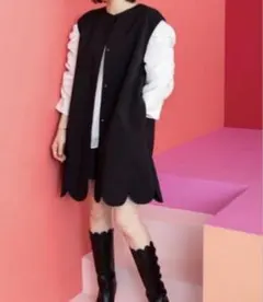★限定値下★トレフルプラスワン　スカラップ　ジレ　ブラウス　ワンピース　美品 スカラップベスト | Outer | | TREFLE＋1（トレフルプラスワン）