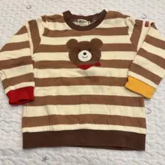 100cm ホットビスケッツ ストライプトレーナー ミキハウス