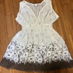 花柄ノースリーブチュニック