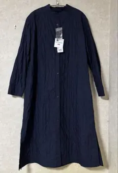 【新品未使用】 ユニクロ　イネス　キルティングコート　 ネイビー　綿100%