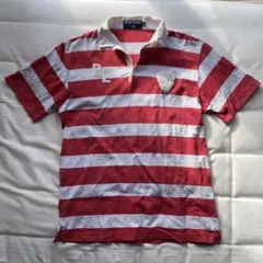 【希少】polo sport 赤白ストライプ ポロシャツ