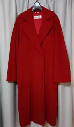 MAX MARA 最高級ライン 白タグ ウール カシミヤ コート ダークレッド