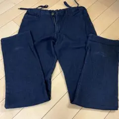 ウエストゴム ダークブルーデニム ストレートレッグ