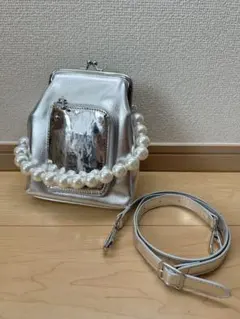 PAMEO POSE シルバー がま口 ショルダーバッグ パールハンドルのサムネイル