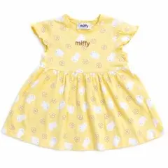 最終値下げ　miffy ミッフィー 総柄 ワンピース イエロー　90のサムネイル