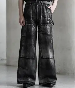 ライトストーン フレアデニム パンツ ダークグレー y2k 00s opium 