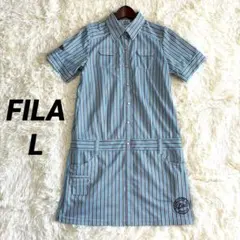 【美品】フィラゴルフ FILA GOLF ストライプ柄 ワンピース L