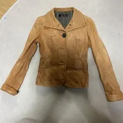 レザージャケット キャメル ステッチデザイン