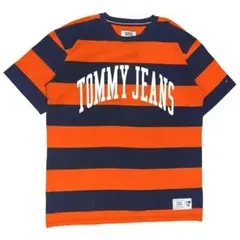 新品M Tommy Jeans トミー ジーンズ ボーダー ロゴ 半袖 Tシャツ