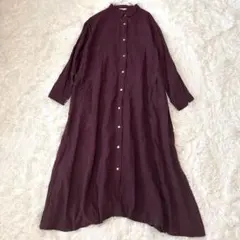 極美品 グラフペーパー バンドカラーオーバーサイズシャツワンピース