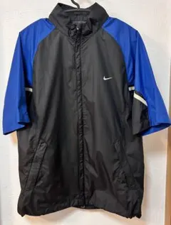 Nike Golf ハーフジップ半袖ウィンドジャケット 黒・青　XL