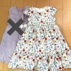 プティマイン　ノースリーブフラワーワンピース