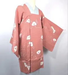 【美品】ロング道行コート 羽織 正絹 身丈97 裄68 着物ジャケット 和装