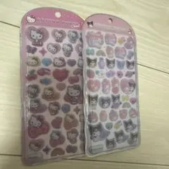 コットンパフィシール　キティ　メロクロ　正規品　クラックス　シールまとめ売り