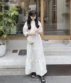 美品✨lawgy front tuck mermaid op フレアワンピースのサムネイル