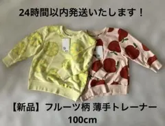【新品タグ付き】フルーツ柄 裏毛 トレーナー 100cm 女の子 2着セット