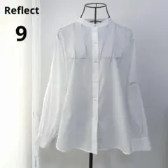 Reflect バンドカラー 袖タックシャツ ブラウス パールボタン ホワイトのサムネイル