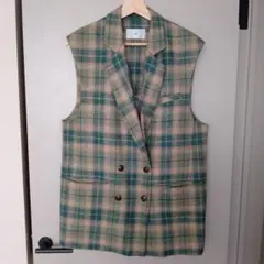 ⭐️Vin チェック柄ダブルボタンベスト ヤマダヤ系