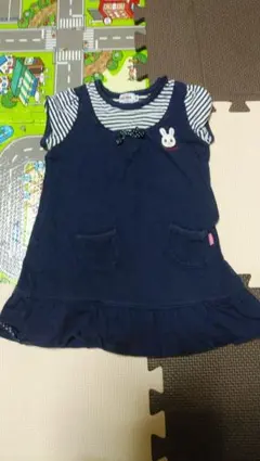 ミキハウス　ネイビー ノースリーブ ワンピース