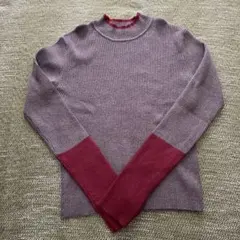 バイカラーリブニット　しまむら