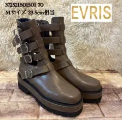 新品　EVRIS（エヴリス） バックルモチーフショートブーツ （ブラウン）　Mのサムネイル