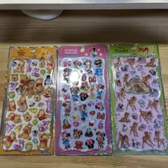 国内正規品 プチドロップステッカー ミニーマウス バンビ プーさん 3枚セット