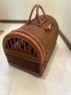 値下げ　⭐︎ ペットキャリーバッグ　⭐︎ ラタン製　ブラウン